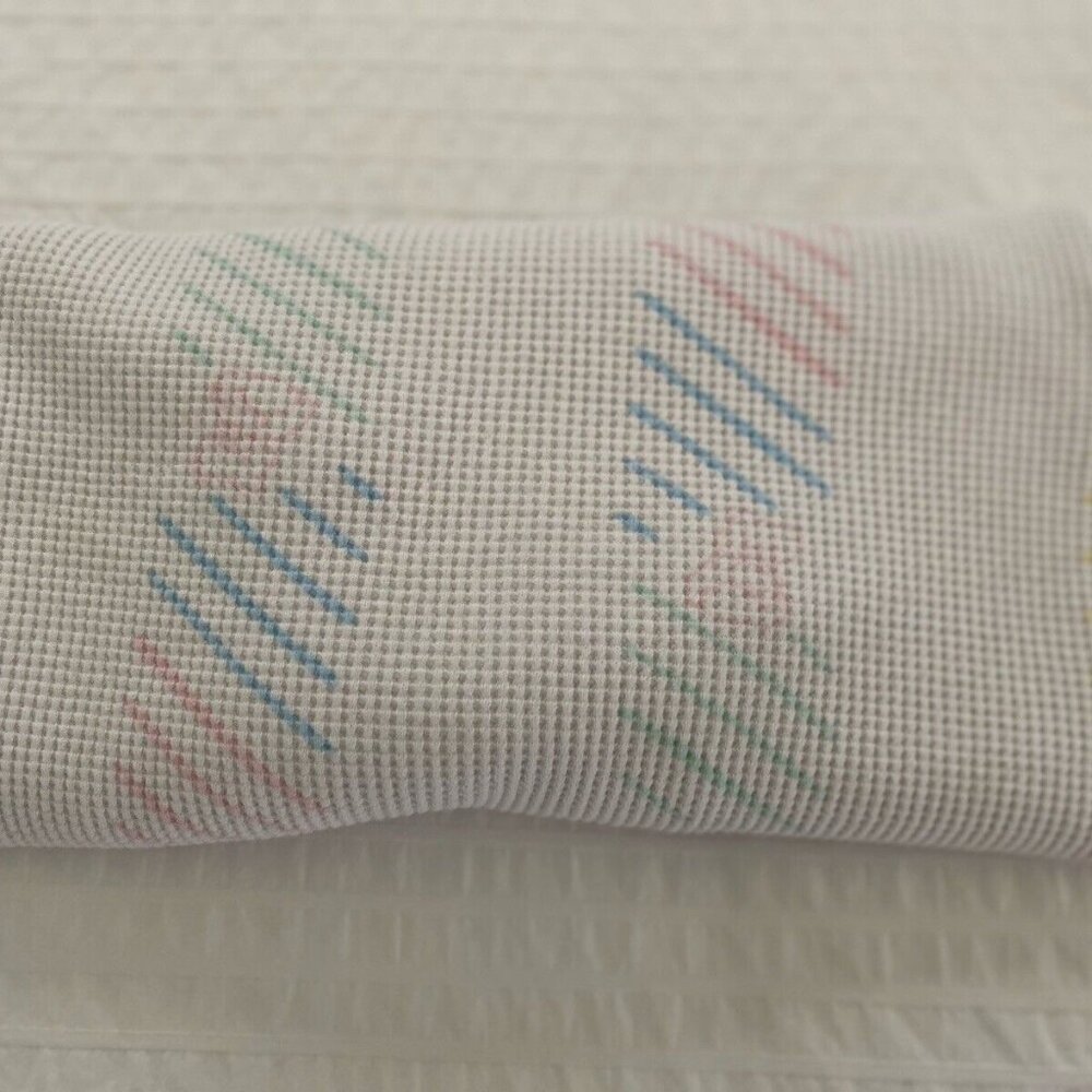 Vintage Baby Morgan‎ Cozy Bear Pastel Blanket Thermal Waffle Weave Security EUC